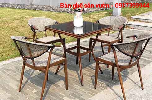 Bàn ghế sân vườn nhôm đúc PGSP 872