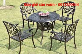 Bàn ghế sân vườn nhôm đúc PGSP 874