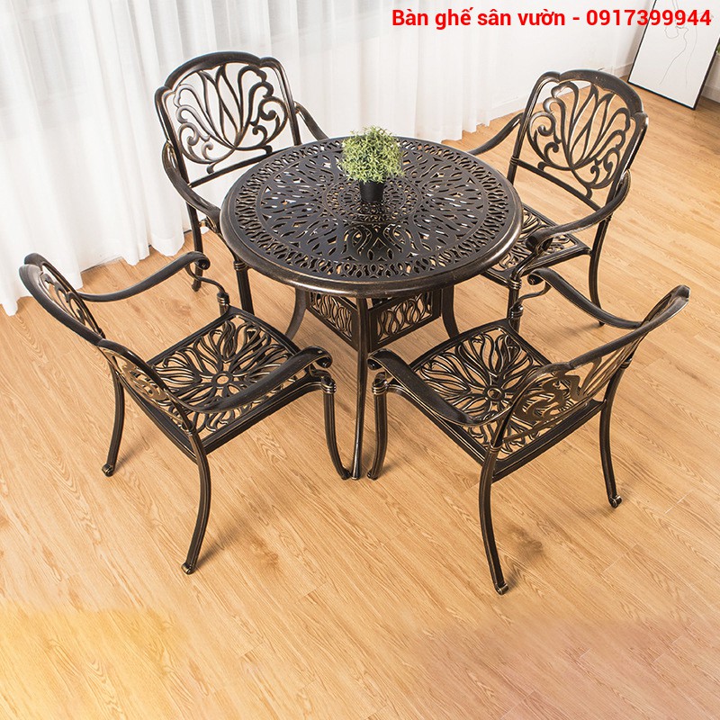 Bàn ghế sân vườn nhôm đúc PGSP 877