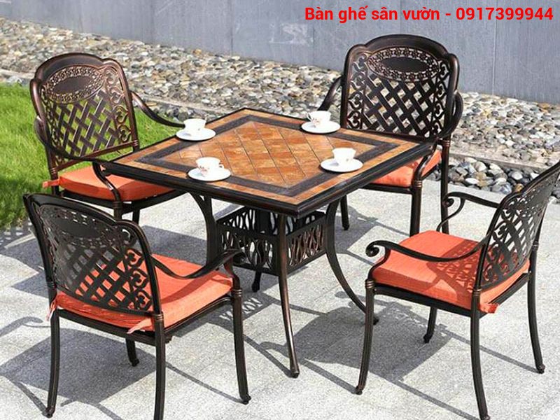 Bàn ghế sân vườn nhôm đúc PGSP 881