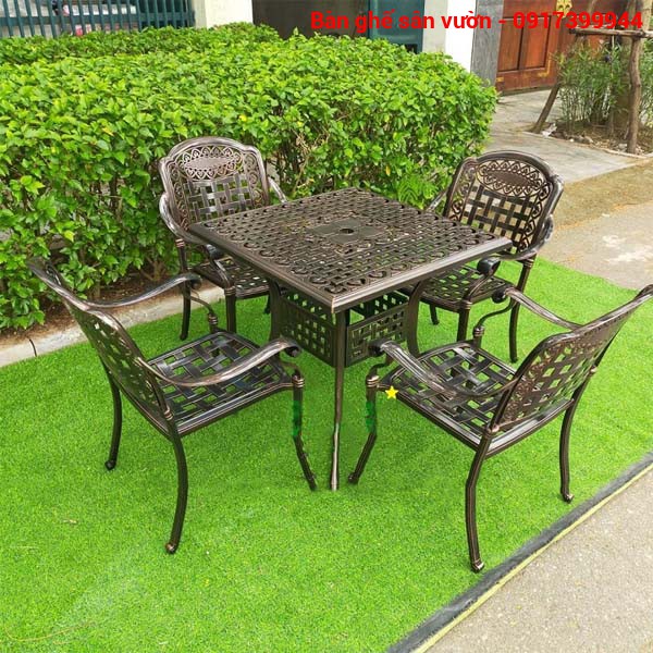 Bàn ghế sân vườn nhôm đúc PGSP 883