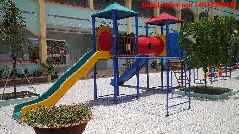 Cầu trượt 2 sàn ống chui- PGSP155