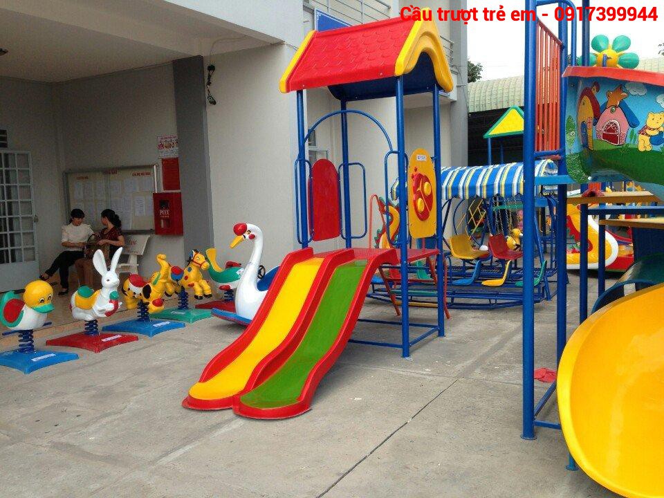 Cầu trượt máng đôi có mái che- PGSP172
