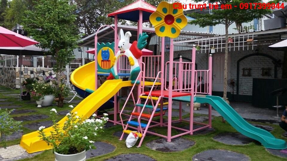 Cầu trượt xoắn con thỏ 4 sàn- PGSP164