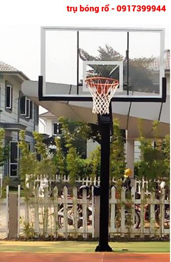 TRỤ BÓNG RỔ CỐ ĐỊNH BẢNG KÍNH CƯỜNG LỰC ĐIỀU CHỈNH ĐỘ CAO - PGSP125